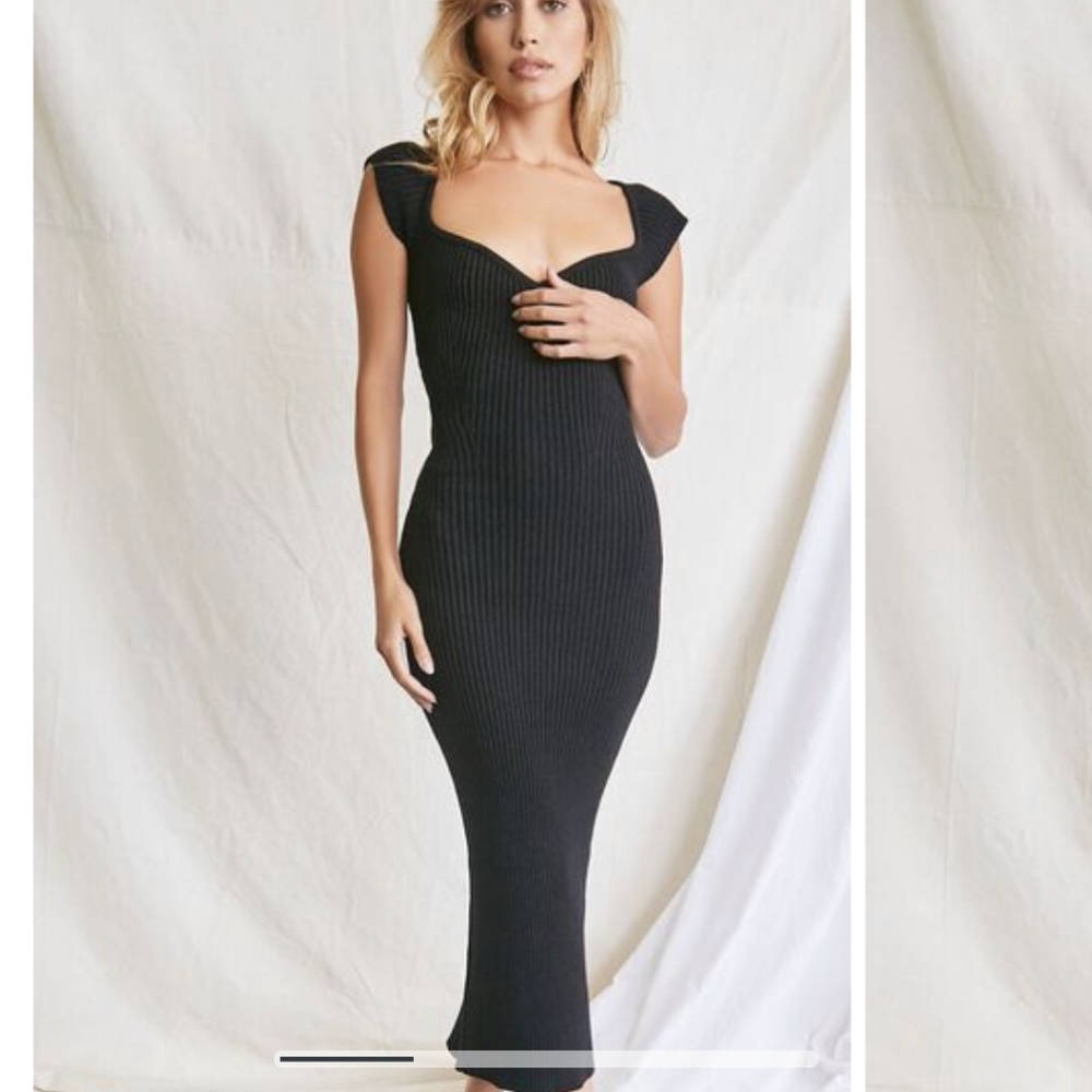 Black Forever21 Thick Knit Cocktail Dress